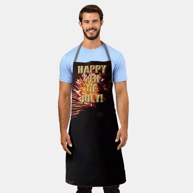 Fireworks 8 4th of July chef apron (Worn)