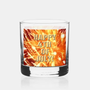 Fireworks 8 4th of July rocks glass