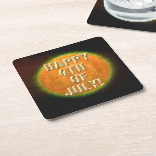 Fireworks 9 4th of July paper coasters (Angled)