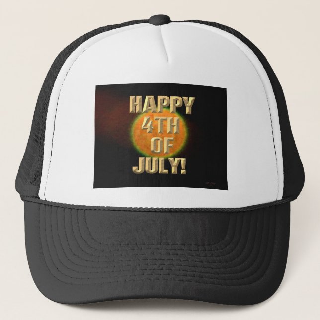 Fireworks 9 4th of July trucker hat (Front)