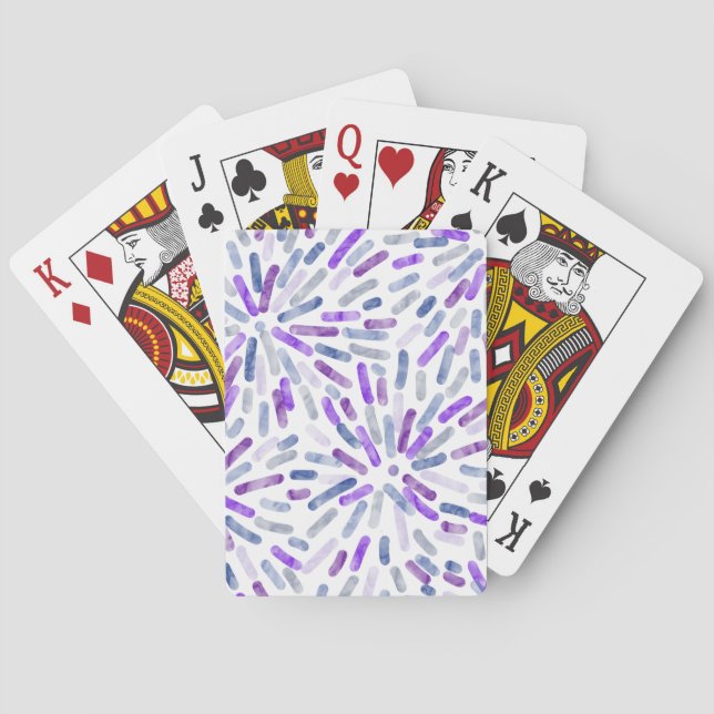 Fireworks Abstract Butch Lesbian Pride Flag Purple Playing Cards (Back)