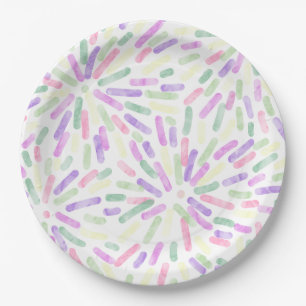 Fireworks Abstract Genderfae Pride Flag Pastel Paper Plate