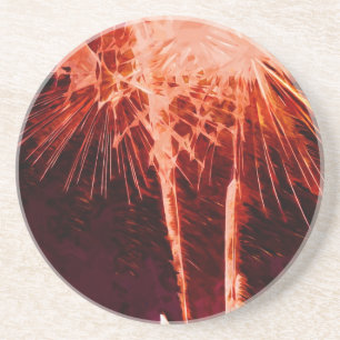 Fireworks Abstract Impressionism Coaster