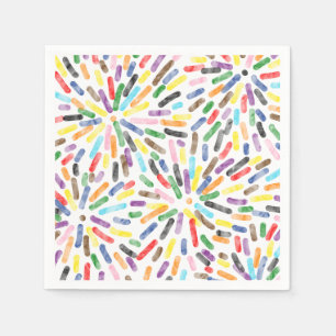 Fireworks Abstract LGBTQ+ Rainbow Progress Pride Napkin