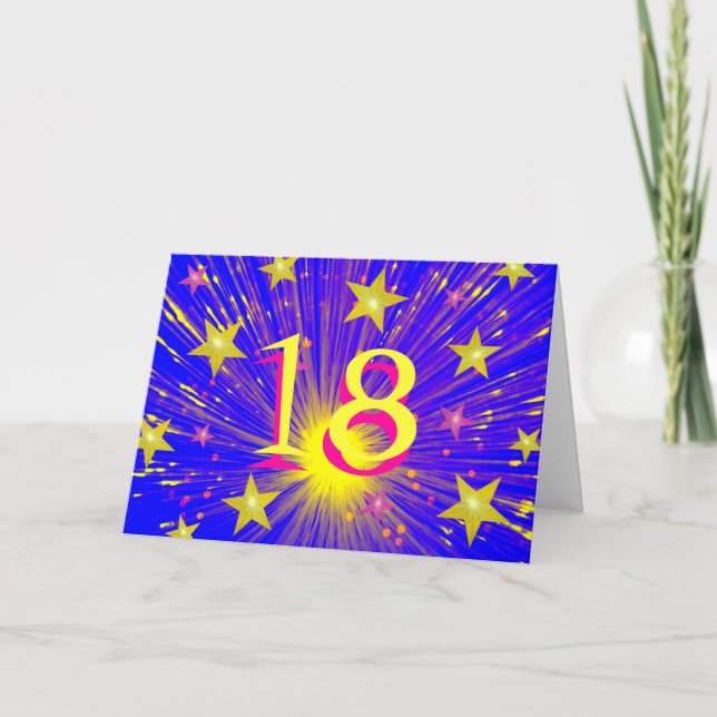 Fireworks 'Age' birthday card (Front)
