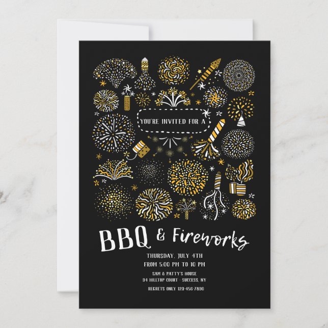 Fireworks and BBQ Invitation (Front)