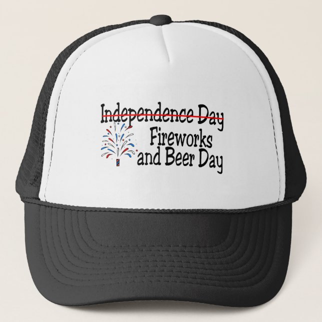 Fireworks and Beer Day Trucker Hat (Front)