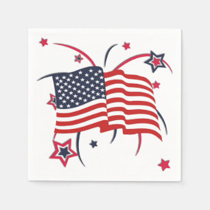 Fireworks and Flag Napkin