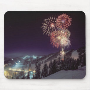 Fireworks at Big Mountain Resort in Whitefish, Mouse Mat