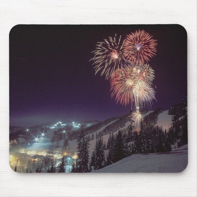 Fireworks at Big Mountain Resort in Whitefish, Mouse Mat (Front)