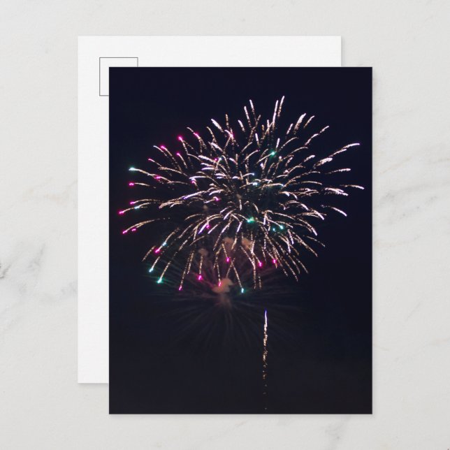 Fireworks at Night Sky Photography Postcard (Front/Back)