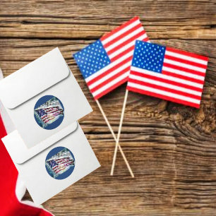 Fireworks Backdrop Classic Round Sticker