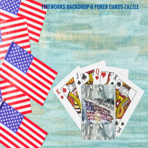 Fireworks Backdrop II Playing Cards
