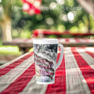 Fireworks Backdrop Latte Mug