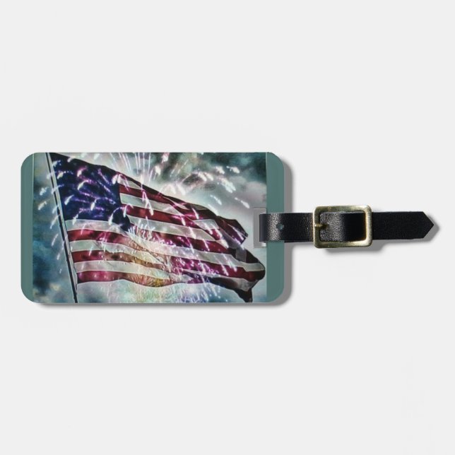 Fireworks Backdrop Luggage Tag (Front Horizontal)