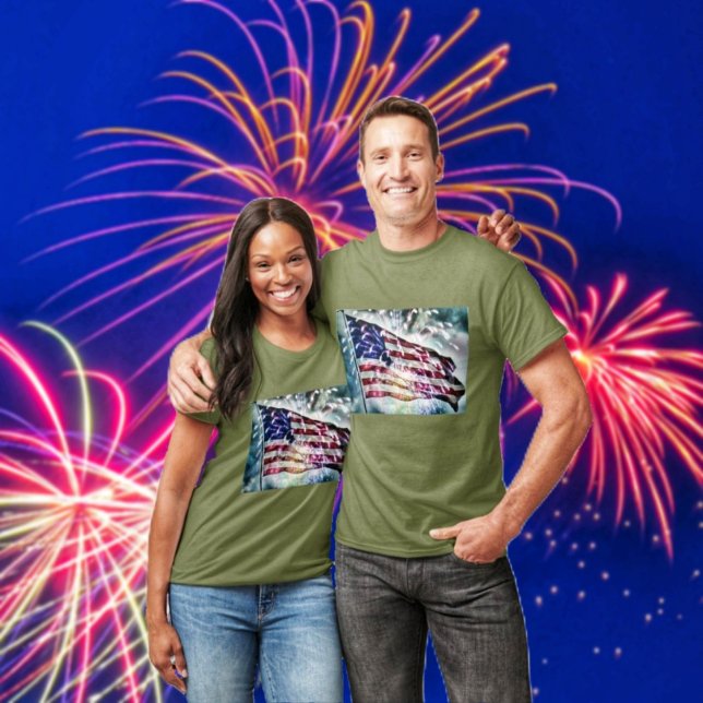 Fireworks Backdrop    T-Shirt (Enjoy the July 4th fireworks, while you're wearing your Fireworks Backdrop T-Shirt!)