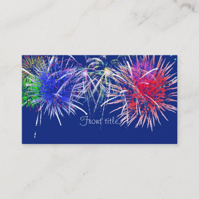 Fireworks Background Business Card (Front)