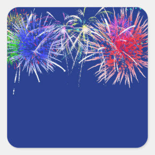 Fireworks Background Square Sticker