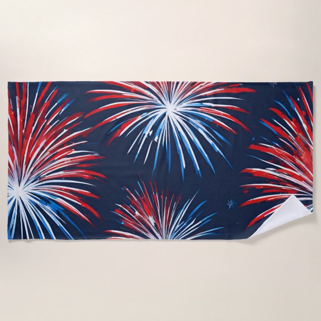 Fireworks Beach Towel (Front)