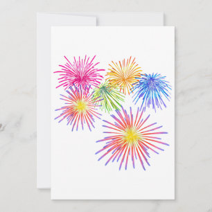 Fireworks Big Party Celebration Firecrackers  Invitation