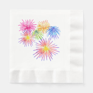 Fireworks Big Party Celebration Firecrackers  Napkin