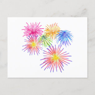 Fireworks Big Party Celebration Firecrackers Postcard