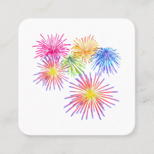 Fireworks Big Party Celebration Firecrackers Square Business Card