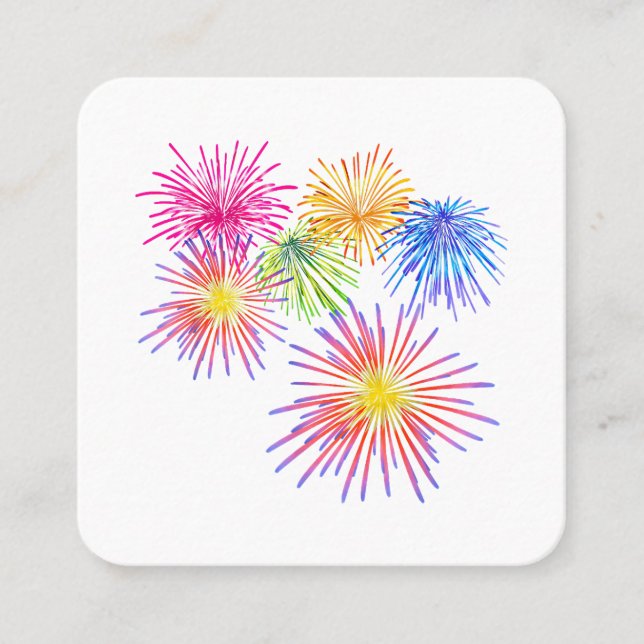 Fireworks Big Party Celebration Firecrackers  Square Business Card (Front)