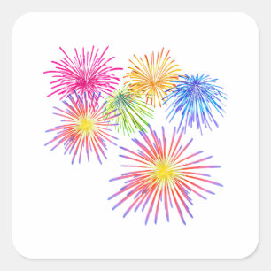 Fireworks Big Party Celebration Firecrackers  Square Sticker