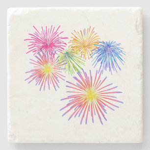 Fireworks Big Party Celebration Firecrackers Stone Coaster