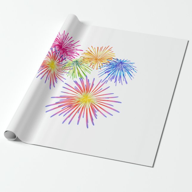 Fireworks Big Party Celebration Firecrackers  Wrapping Paper (Unrolled)