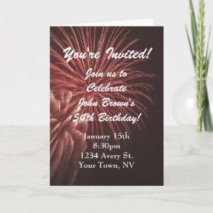Fireworks Birthday Invitation Instant Download