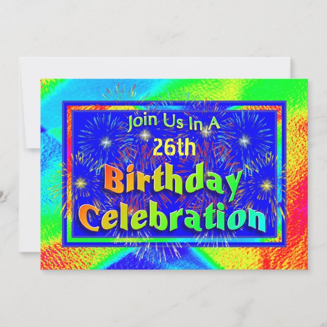 Fireworks Birthday Invitations Celebration (Front)
