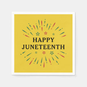 Fireworks Black Independence Day Happy Juneteenth Napkin