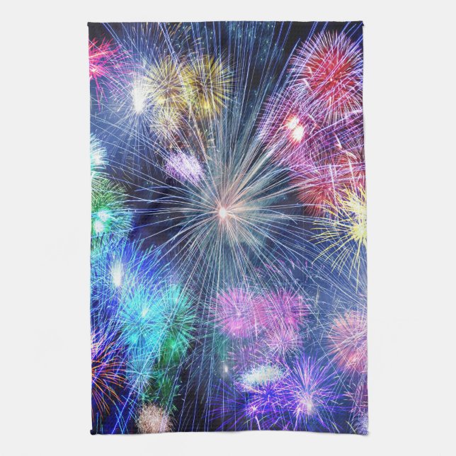 Fireworks Blast Tea Towel (Vertical)