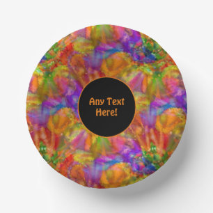 Fireworks - Bright Paint Splatters - add text to Paper Plate