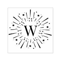 Fireworks Burst Centre Single Initial Monogram #2