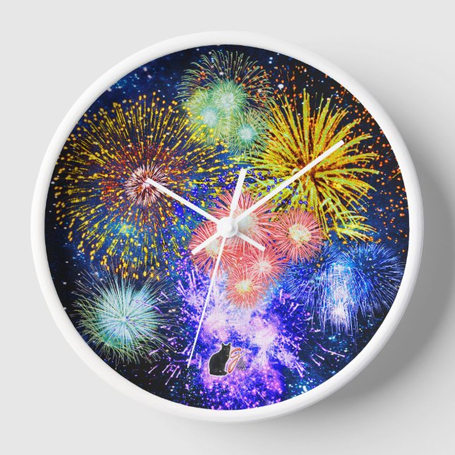 Fireworks Bursts Clock (Front)