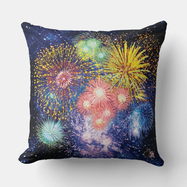 Fireworks Bursts Cushion (Front)