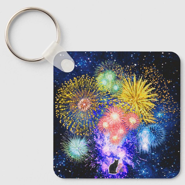 Fireworks Bursts  Key Ring (Front)