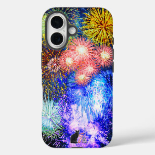 Fireworks Bursts Tough iPhone 16 Case