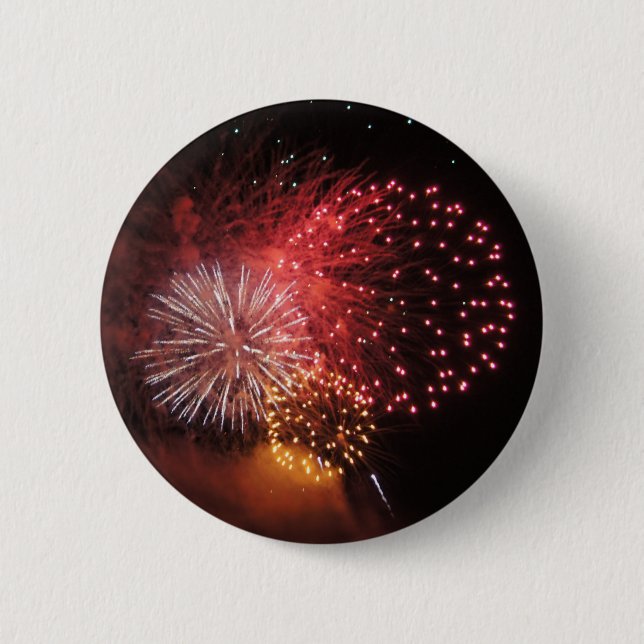 Fireworks Button - Red Fireworks (Front)