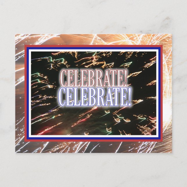 Fireworks Celebrate! Postcard (Front)