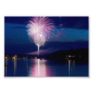 Fireworks celebration on East Gull Lake Photo Print