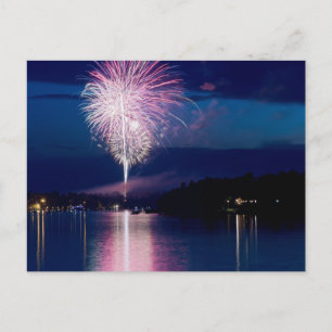Fireworks celebration on East Gull Lake Postcard