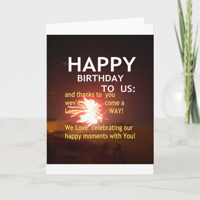 Fireworks Celebration with Thank You Message Card (Front)