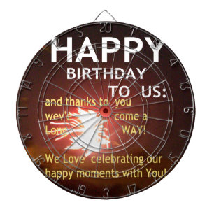 Fireworks Celebration with Thank You Message Dartboard