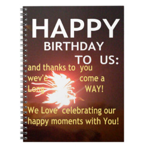 Fireworks Celebration with Thank You Message Notebook