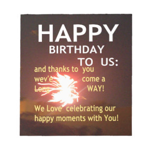 Fireworks Celebration with Thank You Message Notepad