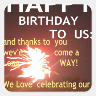 Fireworks Celebration with Thank You Message Square Sticker
